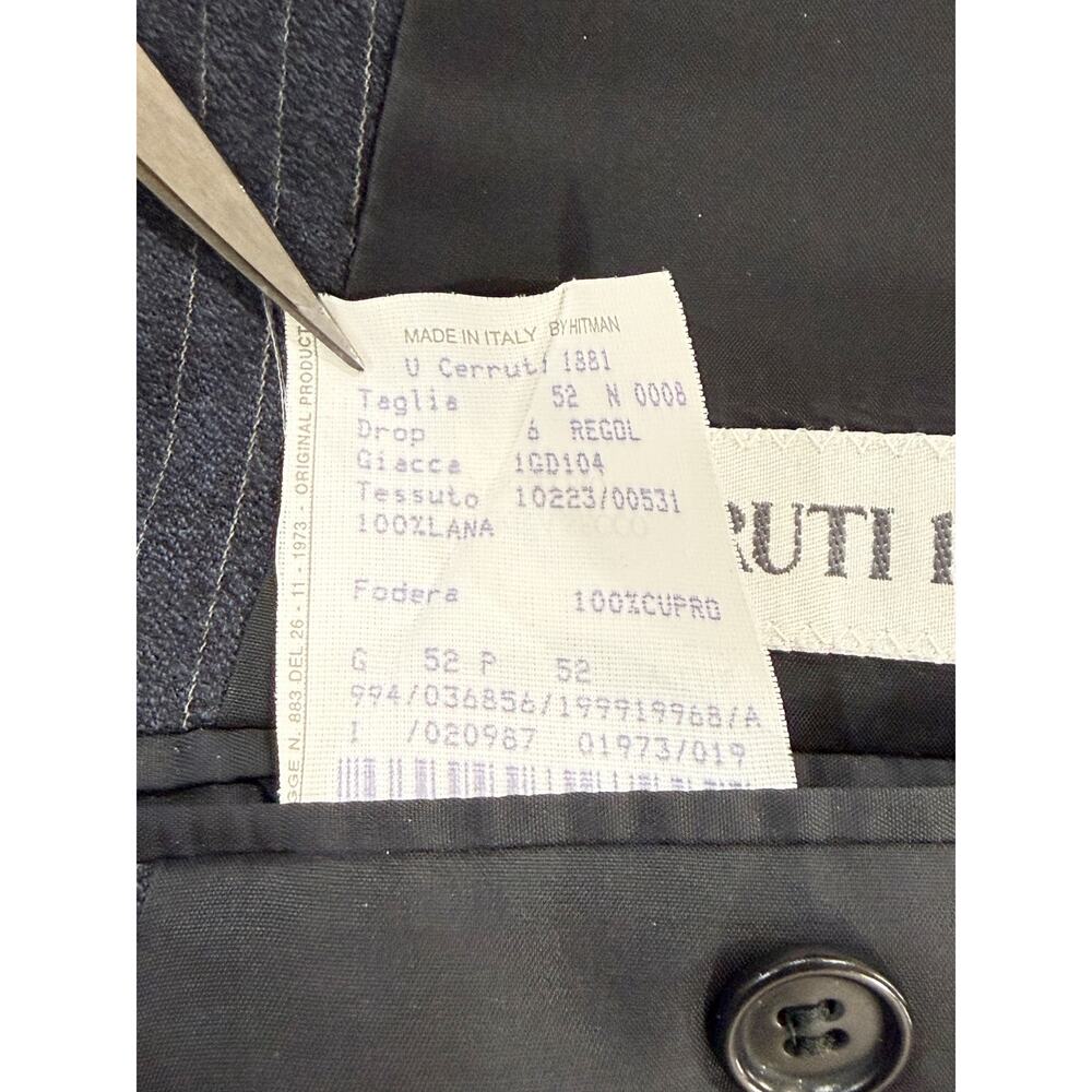 Cerruti 1881 Italian Pure Wool Pinstriped Suit Jacket Sport Coat Navy Blue 52 - Picture 7 of 7